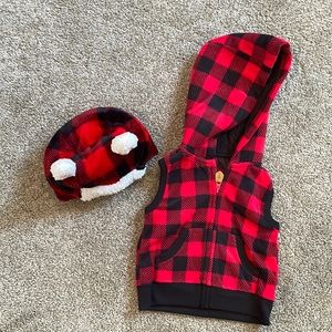 Baby Fleece Vest with Hat